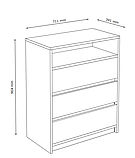 Комод на 3шухляди колір білий/бетон. buuba, фото 2