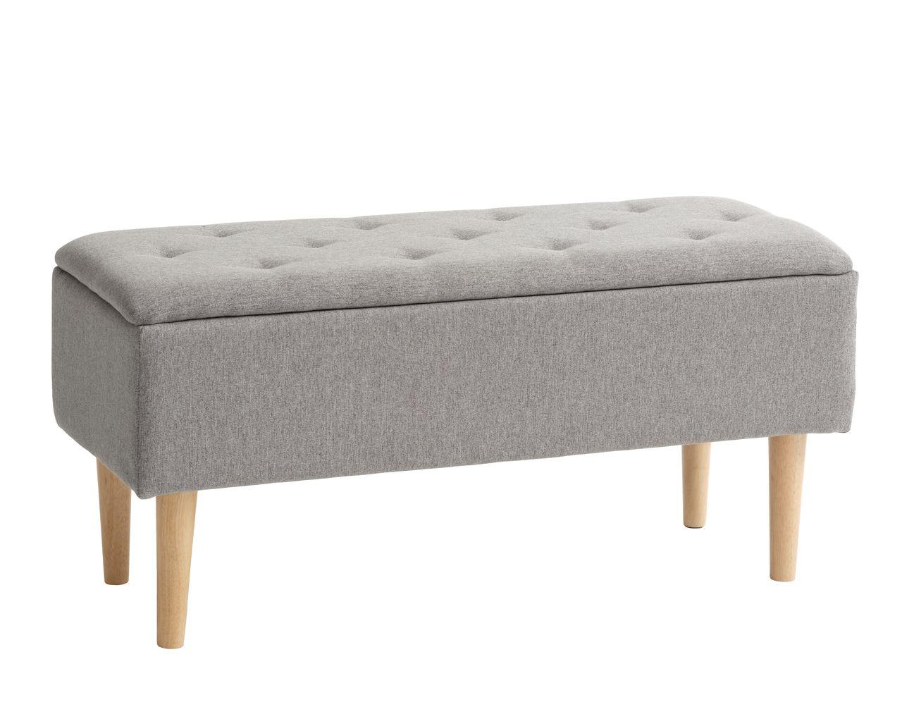 Лава банкеткаТканина та масив бука з ємністю для зберігання  світло-сірий. buuba, фото 1