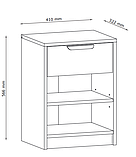 Тумба приліжкова з Шухлядою та двома поличками колір дуб  buuba, фото 4
