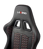 Крісло геймерське Штучна шкіра чорний/червоний, Регульовані підлокітники та висота, механізм нахилу buuba, фото 10