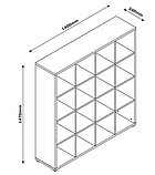 Розділювач кімнати, великий стелаж  на16 полиць  білий buuba, фото 3