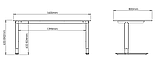 Регульований стіл компютерний 160см білий (Регульована висота) buuba, фото 4