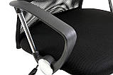 Крісло офісне комп'ютерне чорне, Штучна шкіра та сітка, buuba, фото 6
