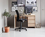 Крісло офісне комп'ютерне чорне, Штучна шкіра та сітка, buuba, фото 7