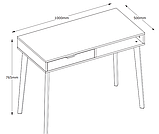 Стіл письмовий офісний білий/натура buuba, фото 4