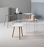 Столик круглий діаметр 40см оливково-зелений стальний buuba, фото 2