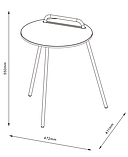 Столик круглий діаметр 40см оливково-зелений стальний buuba, фото 4