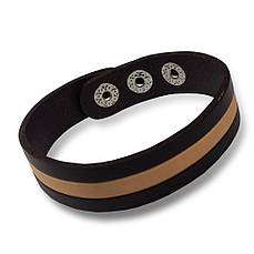 Браслет шкіряний BK-06 коричневий-бежевий