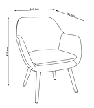 Крісло синій оксамит тканеве (Масив дуба) buuba, фото 8