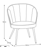 Крісло тканеве сірий/дуб buuba, фото 6