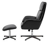 Крісло зі стільчиком чорний штучна шкіра buuba, фото 2