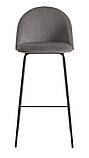 Стілець барний сірий вельв/чорний buuba, фото 2