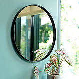 Дзеркало чорне кругле 50 см сталь buuba, фото 6