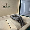 Елегантний наручний годинник Rolex 36 mm Day — Date Black Silver Diamond, фото 3
