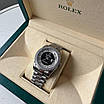 Елегантний наручний годинник Rolex 36 mm Day — Date Black Silver Diamond, фото 5