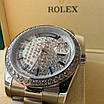 Годинник наручний Rolex 36 mm Day — Date Silver Diamond, фото 8