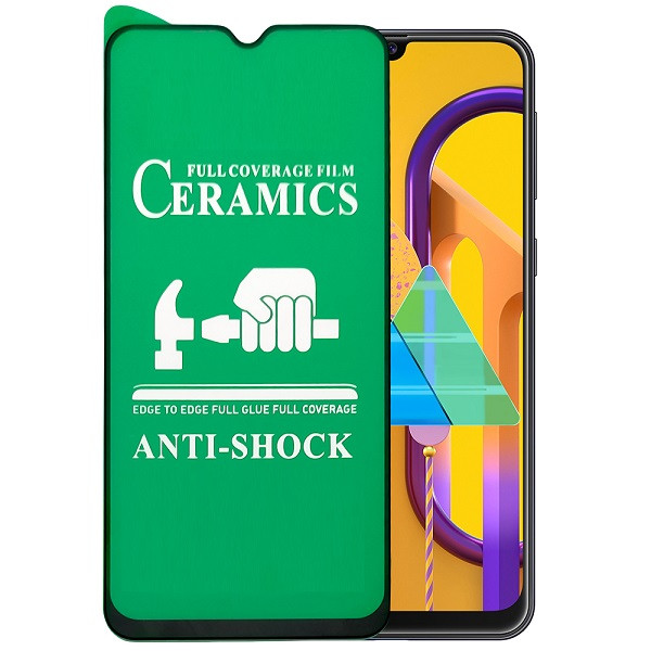 Протиударна захисна плівка Ceramics 9D для Samsung M305 Galaxy M30 (2019)​​​​​​​ Full Glue (0.3 мм, 9D) чорна