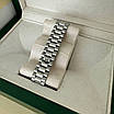 Годинник наручний Rolex 36 mm Day — Date Black Silver Diamon преміального ААА класу, фото 7