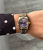 Годинник наручний Rolex 28 mm Datejust gold silver Diamond violet преміального ААА класу, фото 5