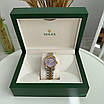 Годинник наручний Rolex 28 mm Datejust gold silver Diamond violet преміального ААА класу, фото 6