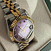 Годинник наручний Rolex 28 mm Datejust gold silver Diamond violet преміального ААА класу, фото 7