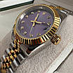 Годинник наручний Rolex 28 mm Datejust gold silver Diamond violet преміального ААА класу, фото 8