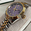 Годинник наручний Rolex 28 mm Datejust gold silver Diamond violet преміального ААА класу, фото 9