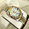Годинник наручний Rolex 28 mm Datejust gold silver Diamond white преміального ААА класу, фото 7