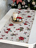 Доріжка раннер на стіл Новорічна 37x100 см., гобелен, фото 2