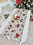 Доріжка раннер на стіл Новорічна 37x100 см., гобелен, фото 4
