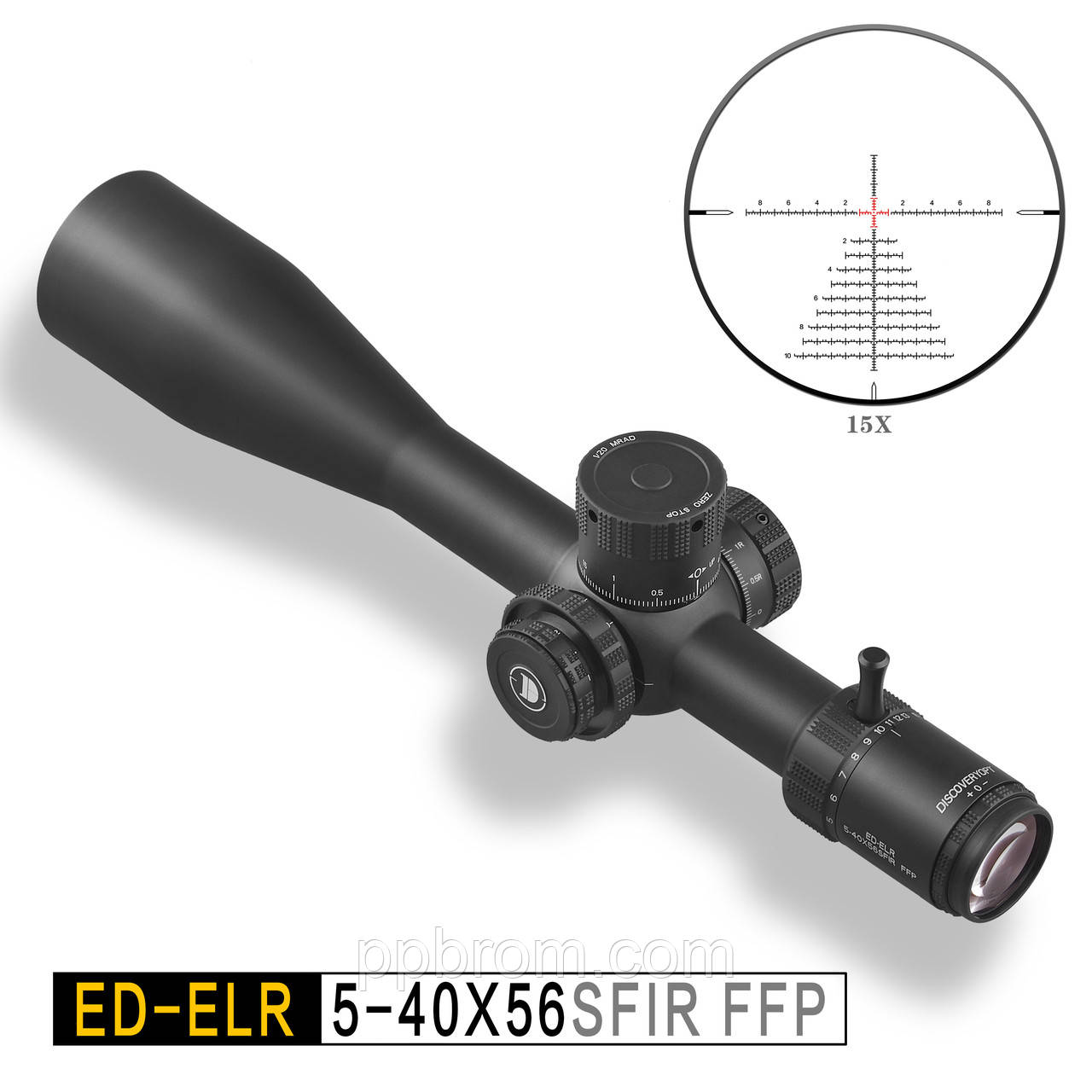 Приціл DISCOVERY OPTICS ED-ELR 5-40x56SFIR ZEROSTOP