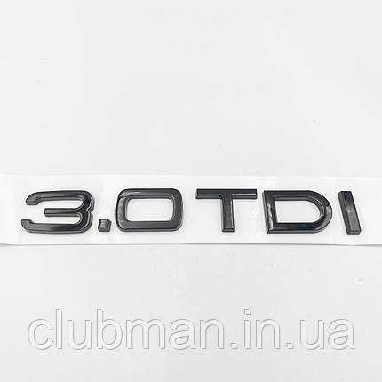 Емблема наклейка на кришку багажника 3.0 TDI AUDI (Ауді) 16,5 x 2,3 см Чорна, фото 1