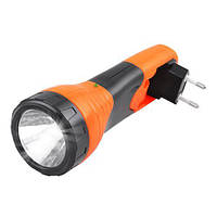 Ручной аккумуляторный LED фонарь 0.5W 2 режима работы оранжево-черного цвета Sirius ASK-209W