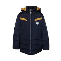 Демисезонная куртка для мальчика «Токио» синий с желтым 140