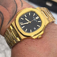 Годинник наручний Patek Philippe Nautilus Gold-Black преміального ААА класу