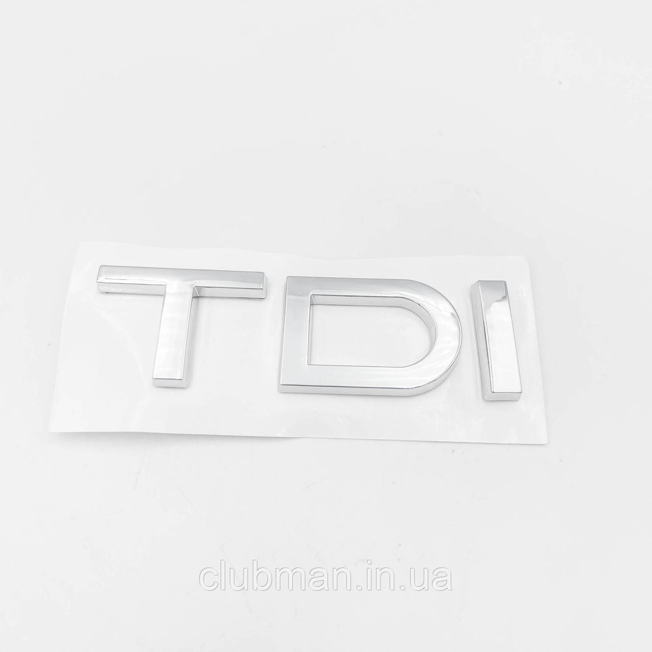 Емблема наклейка на кришку багажника TDI AUDI (Ауді) 7,5 x 2,3 см Хром