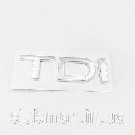 Емблема наклейка на кришку багажника TDI AUDI (Ауді) 7,5 x 2,3 см Хром, фото 1