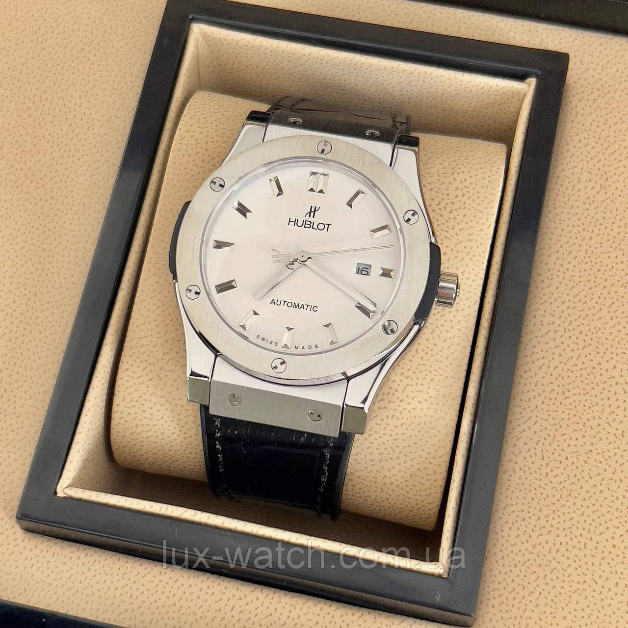 Годинник наручний Hublot Classic Fusion Automatic Black-Silver/White преміального ААА класу