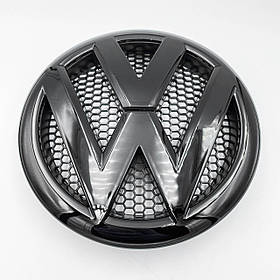 Емблема передня VW (Фольцваген) 170 мм T5, Crafter Чорний глянець (7E0 853 601)