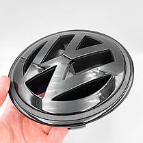 Емблема передня VW 150мм GOLF 5 Variant, JETTA 5, PASSAT B6, PASSAT CC, TOURAN 1 - Чорний Глянець (1K5853600), фото 3