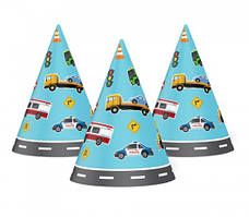 Набір ковпаків святкових Транспорт 15см 10шт