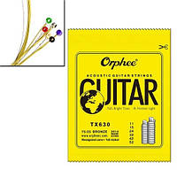 Набор из 6 струн для акустической гитары, 11-52&quot., 0.28-1.32мм, Orphee TX630 - Вища Якість та Гарантія!