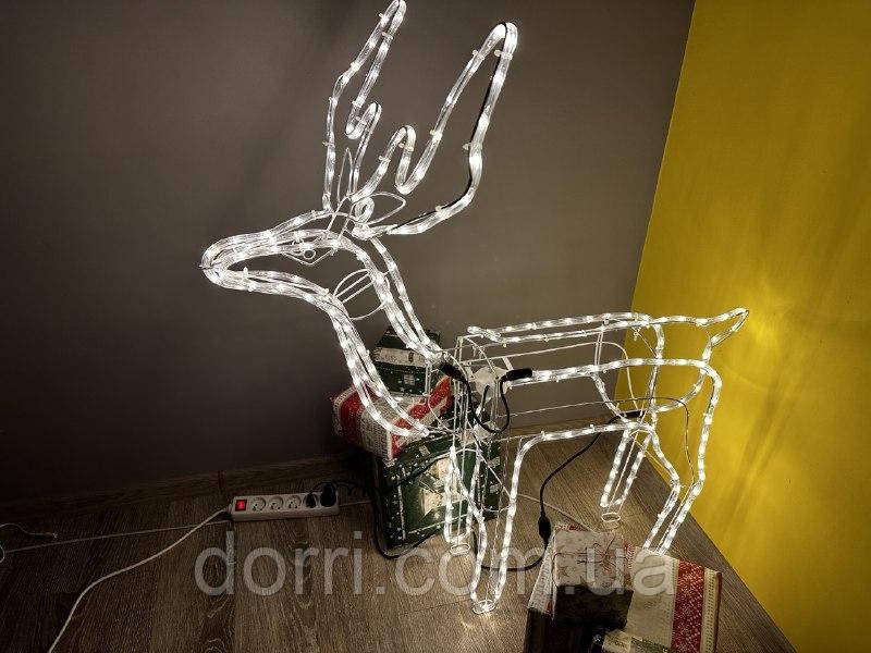 Светодиодная новогодняя фигура олень, Олень под елку светящийся 95 см, Светодиодные олени новогодние - фото 9 - id-p1984784524