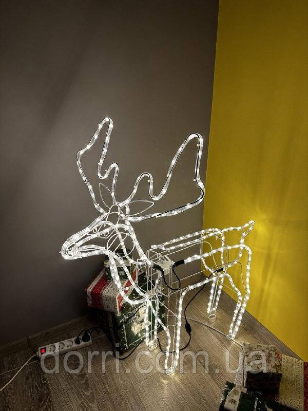 Светодиодная новогодняя фигура олень, Олень под елку светящийся 95 см, Светодиодные олени новогодние - фото 8 - id-p1984784524