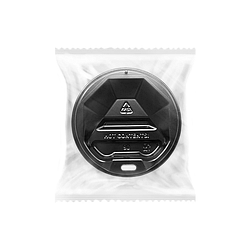 Кришка пластикова Ø75 (50шт.) Чорна в індивідуальній упаковці