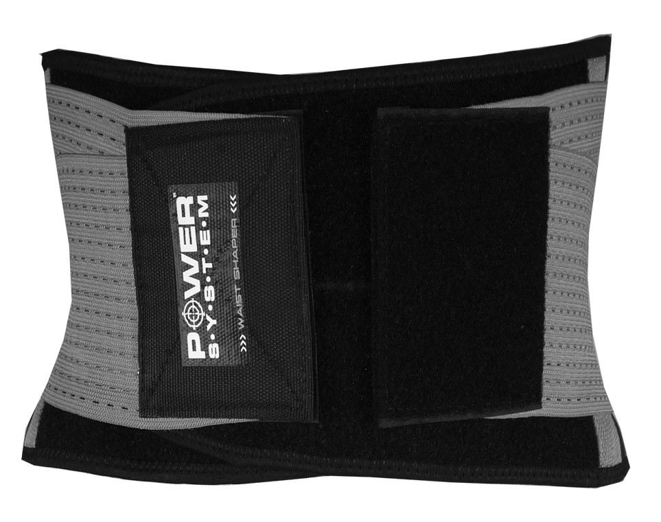 Пояс-корсет для поддержания спины эластичный спортивный тренировочный для фитнеса Power System Grey L/XL DM-11 - фото 5 - id-p1984782826