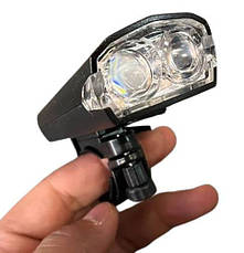 Велофара передня з велосипедним дзвінком SB-265 акумуляторний велоліхтар USB Чорний, фото 2