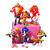 Набор фигурок детских игровых для детей Ёжик Супер Соник 6в1 7 см Sonic the Hedgehog 292309 KU-22