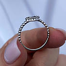 Срібна каблучка у вигляді чотирьохлистника з оніксом, фото 2