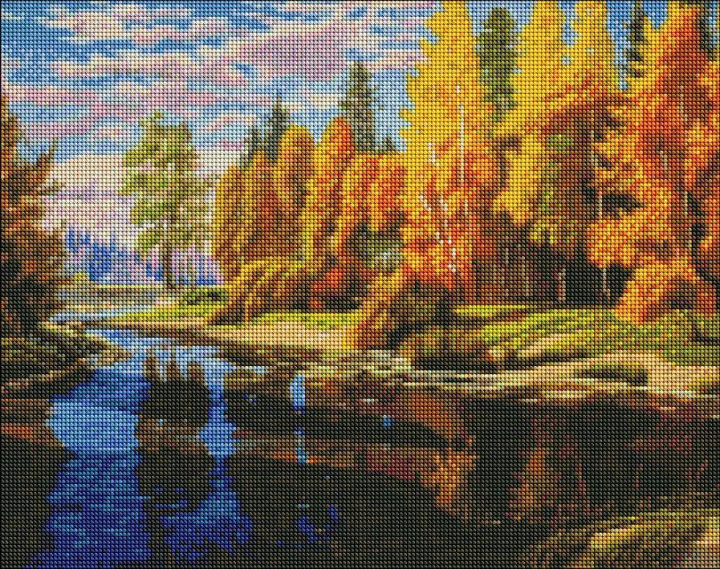 Картина мозаїка Ідейка Восени ©ArtAlekhina (AMO7276) 40 х 50 см (На підрамнику)
